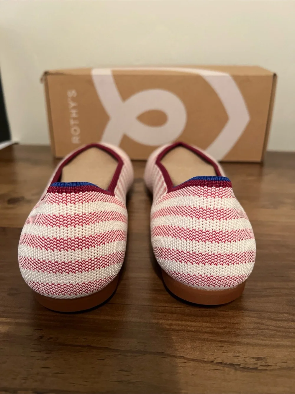 Rothy's The Daily Flat Women's Coral Cabana Striped Slip-On Flats